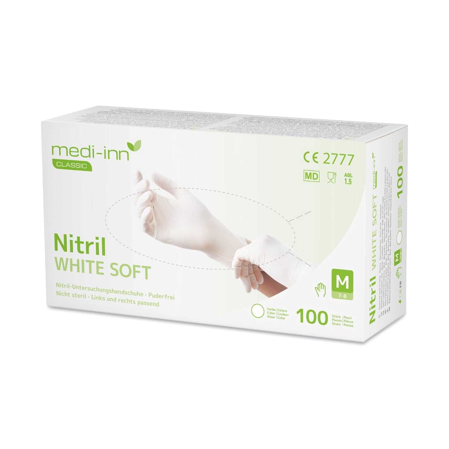 Medi-Inn Nitrilhandschuhe White Soft, puderfrei, latexfrei - Gr. S-XL
